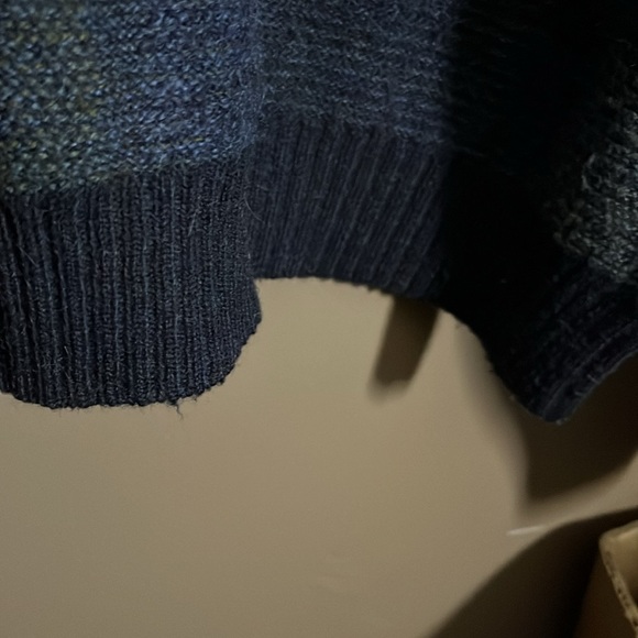 Wool blend sweater large squares pattern - Picture 3 of 7